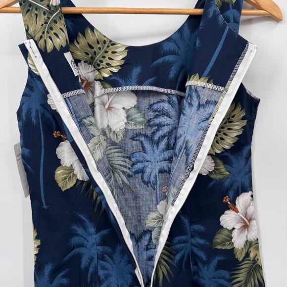 Vintage Pacific Legend Hawaiian Dress Womens Small Blue Cotton Hibiscus NEW - Picture 6 of 8
